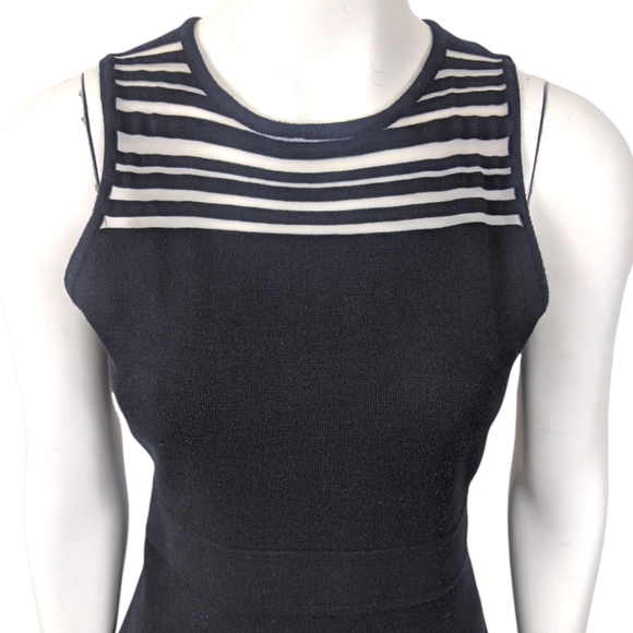 Catherine Malandrino Ponte Knit Fit and Flare Dress M Black Stretch Sleeveless - Picture 2 of 12